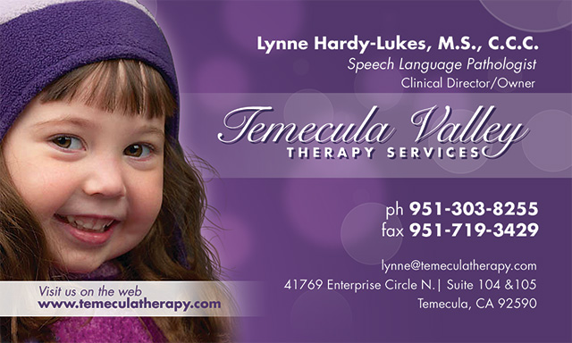 Temecula Valley Therapy Services Business Card